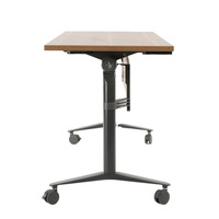 Table de bureau commerciale pliable contemporaine Hengfeng avec cadre en aluminium et plateau en bois, conforme à la norme ANSI/BIFMA, garantie de 2 ans