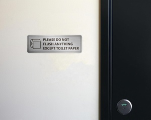 Ne rien rincer sauf le papier toilette signe salle de bain ne pas rincer règles salle de bain signe auto-adhésif pour les affaires et la maison - Product Image 6