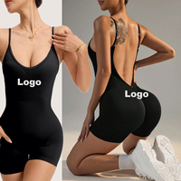 Combinaison de yoga sans coutures pour femme, dos découpé, haute élasticité, effet push-up fessier, respirante, tenue de sport une pièce