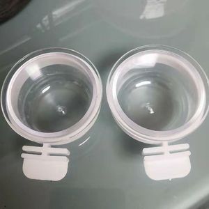 Toptan 5.5cm çap şeffaf asılı şeffaf akrilik kuş papağan tohum mama besleyici dağıtıcı kase için kafes - Product Image 1