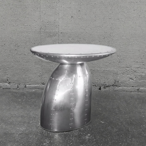 Tavolino da Caffè Aviator di Lusso in Alluminio Resistente, Stile Industriale Retrò con Sedia per Soggiorno - Product Image 3