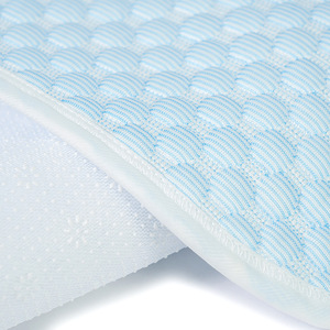 Tapis rafraîchissant d'été pour animaux de compagnie, bleu clair, en soie glacée, pour chiens et chats - Product Image 2