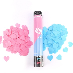 Canons à confettis pour révélation du sexe, canons à confettis manuels, confettis en forme de cœur rose et bleu pour garçons et filles, lanceurs de confettis pour fête - Product Image 3