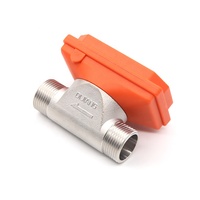 Compteur d'eau numérique à turbine en acier inoxydable DN20 3/4'' avec écran LCD, alimenté par piles, 10-150L QTS M3 L GAL, compteur de débit