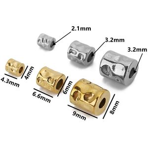 Stainless Steel Hammered Barrel <b>Spacer</b> Beads | Gold Textured Beads for Jewelry Making | DIY Bracelet & Necklace Accessories - Product Image 3