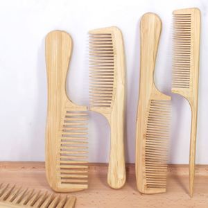 Peine de Bambú Natural Ecológico Antiestático de Dientes Anchos, Peine de Madera de Alta Calidad para Peluquería - Product Image 2