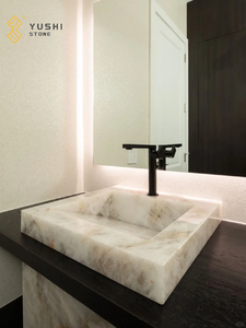Chậu rửa mặt đá <span class=keywords><strong>Onyx</strong></span> hiện đại cao cấp YUSHI, mặt đá tự nhiên bóng mờ, tấm lớn, dành cho biệt thự, khách sạn, mẫu mới phổ biến, bàn đảo trong nhà - Product Image 3