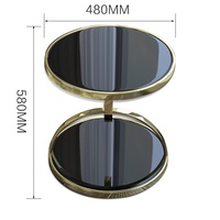 Table basse d'angle en verre trempé de luxe léger, style postmoderne, petite table à café avec structure en acier inoxydable