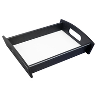 Plateau de service en bois A4 avec insert en MDF, style rustique, personnalisable avec logo, vente en gros, impression par sublimation