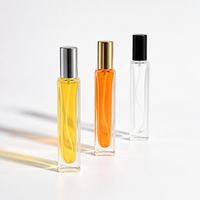 Flacons de parfum vides en verre transparent carrés et ronds de 3 ml, 5 ml, 10 ml avec logo personnalisé, vaporisateurs de voyage, échantillons de parfum avec boîte personnalisée