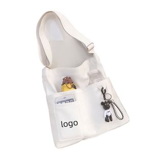 Bolsa de Hombro de Lona Personalizada Estilo Coreano, Gran Capacidad para la Escuela y el Trabajo - Product Image 1