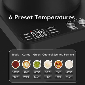 Bouilloire électronique à col de cygne 110V, dernière génération, de qualité supérieure, à chauffe rapide, avec réglage précis de la température, pour café filtre noir - Product Image 3