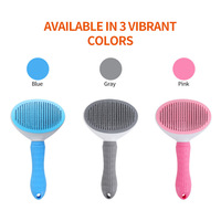 Cepillo de Aseo Autolimpiable de Plástico para Perros y Gatos, con Eliminación de Pelo con un Solo Toque y Masaje, Personalizado de Fábrica