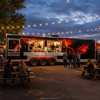 Remorque alimentaire commerciale grande capacité avec cuisine en acier inoxydable à triple essieu pour festivals, parcs alimentaires et vente de rue