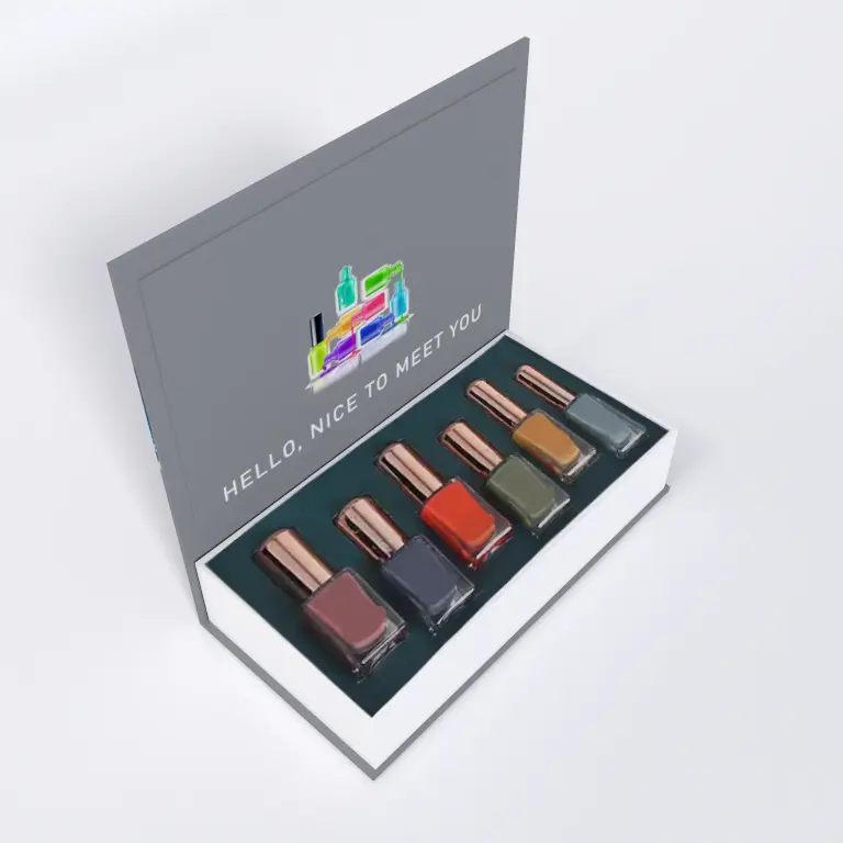 Scatola di imballaggio di Gel vuota in carta di lusso per la cura delle unghie Set di scatole regalo magnetiche con confezione per olio di smalto per unghie con confezione personalizzata