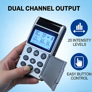 Unit <span class=keywords><strong>TENS</strong></span> Digital penghilang nyeri, perangkat terapi rehabilitasi denyut dengan saluran ganda 15 mode untuk penggunaan Rumah & Klinik - Product Image 4