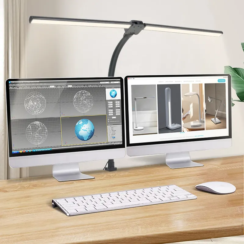 Desktop Led Eye Protection Table Lamp Student Bedroom Dormitory Studio Study Work Foldable Double Head Clip Desk Lamp
