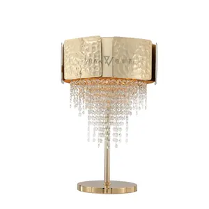Luxury Copper Round Villa Table Lamp for Bedroom Hot Sell Golden Fashionable 80 G9 High-grade Interior Decorative Lighting 100