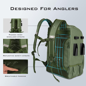 Free Sample Custom Logo Waterproof Zipper Tarpaulin Pvc Fly Fishing Rod <b>Bag</b> <b>Dry</b> Fishing Backpack With Holding Rod - Product Image 3
