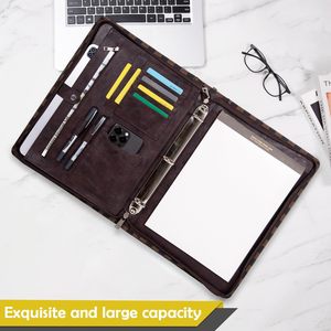 Porte-documents portable à motif écossais en cuir PU pour bureau, pochette professionnelle, classeur de gestionnaire, format A5 A6 A7, avec compartiments pour feuilles de budget - Product Image 3