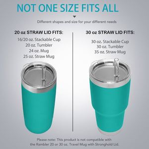 Tapas de Repuesto para Vasos de Viaje de 20 oz, Libres de BPA, Resistentes a Impactos, de Plástico, para Tapas con Orificio para Pajita - Product Image 5