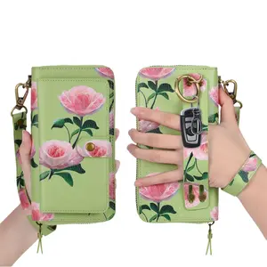 Brand New PU Leather Festive Flower Pattern Wallet Case For Samsung S22 S23 Note20 Ultra Magnetic Removable Multifunction Case