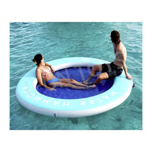 Hamac flottant rond gonflable pour <span class=keywords><strong>piscine</strong></span> avec rampe en filet pour chien - Product Image 3