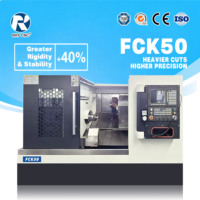 Torno CNC de Cama Inclinada Horizontal Automático FCK50, Máquina de Torneado de Metal de Alta Precisión para el Procesamiento de Piezas de Eje y Disco