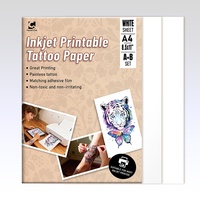 Papel de Tatuaje Imprimible de Inyección de Tinta, Transferencia de Agua, Arte Corporal Temporal, Ideal para Fiestas, Fotografía, Proyectos Escolares, Kits de Bricolaje