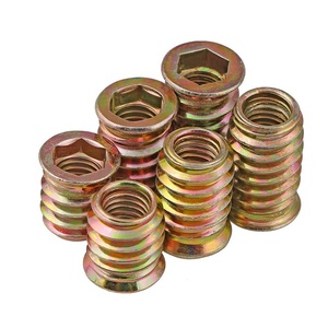 Inserts filetés en acier galvanisé pour meubles en bois 3/16 1/4 5/16 3/8 - Product Image 2