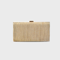 Pochette de Soirée Plissée Scintillante de Luxe pour Femme avec Cadre Métallique, Sac à Main pour Mariage et Fête, Or Argent, Vente en Gros