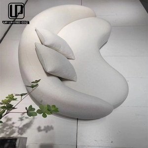 Tela de Lana de Cordero de Primera Calidad, Suave al Tacto, para Cuero Sintético con Diseño de Luna Curva, Color Blanco - Product Image 3