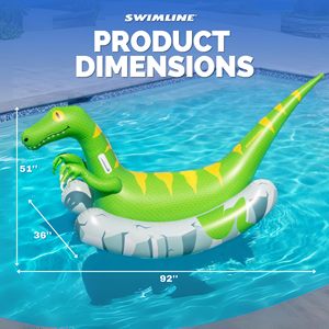 Flotador de Piscina Inflable de PVC Resistente, Tipo Rocker Raptor, con Asas y Laterales Reforzados para Niños - Product Image 3