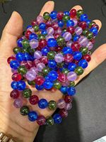 Bijoux DIY en vrac, cabochon en forme de boule de saphir étoile synthétique transparent rose rouge, bleu vert rose violet blanc, trou de 1 mm