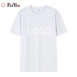 Kaus Uniseks Katun 100% Kualitas Tinggi Kaus Leher-o Polos Pria 210 Gram Moq Rendah dengan Logo Cetak Kustom