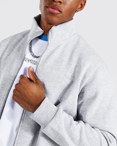 Conjunto de dos piezas para hombre con capucha y cremallera completa, traje 2021 de algodón para trotar, conjunto de dos piezas, conjunto doble de gran tamaño, color blanco, 100% - Product Image 6