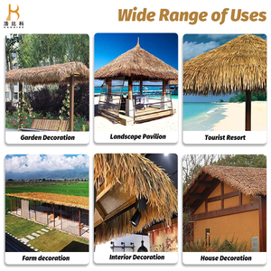 Chất lượng cao nhựa chế tạo thatched sợi mái chống cháy nhân tạo tổng hợp cỏ thatch mái tấm thatch - Product Image 6