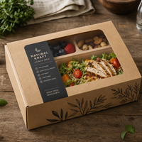 Biologisch Abbaubare Restaurant-Catering-Lunchbox mit Fenster Premium Karton Bäckerei-Verpackung Takeaway Catering Lebensmittelbehälter