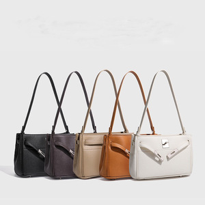 Sac à main pour femme en daim grainé litchi, design de niche, luxe léger, sensation premium, sac à bandoulière classique pour femme - Product Image 1