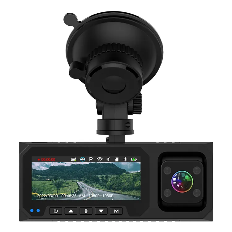 Goedkope Drie Camera Dash 1080P Gps Auto Dvr Rijden Recorder Voor En Achter 3 Kanaals Dashcam