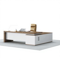 Bureau de direction moderne sur mesure en gros pour patron PDG directeur Bureau de direction commercial convertible en panneaux de bois