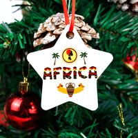 Ornements de Noël suspendus en MDF de style africain, 3 pouces, renne, flocon de neige, bonhomme de neige, ornements de Noël en bois MDF de 3 mm