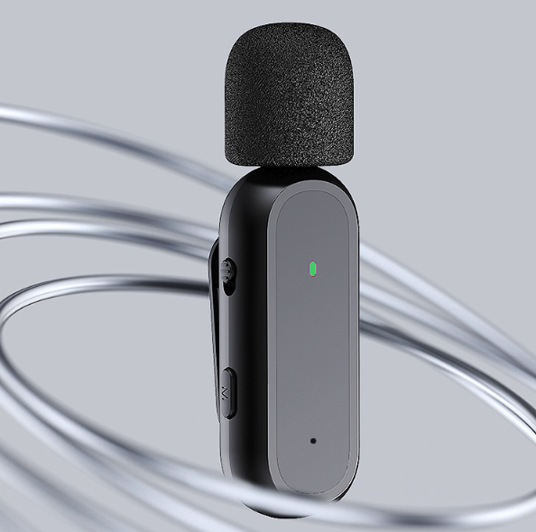 K8 2 in 1 Mini Wireless Microphone Lavalier Lapel Wireless Speaker for iPhone Android Mobilephones Podcast Streamer Video