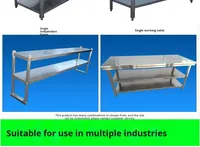 Plan de travail de cuisine commerciale résistant à la corrosion SY, double passage, en acier inoxydable poli, comptoir de découpe modulaire