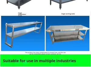 โต๊ะทำงานครั<span class=keywords><strong>ว</strong></span>เชิงพาณิชย์ SY ทนการกัดกร่อน พร้อมท็อปสแตนเลสแบบสองชั้น รองรับน้ำหนักได้ 800 กก./ตร.ม. - Product Image 6