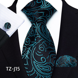 Conjunto de Corbata Floral Casual de Poliéster 100% Duradero al por Mayor con Pañuelo y Gemelos de Paisley, Accesorios para Fiestas - Product Image 4
