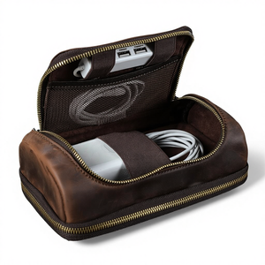 Bolsa Organizadora de Electrónicos, Bolsa Pequeña para Viajes, Organizador de Tecnología, Cubos de Embalaje, Accesorios <span class=keywords><strong>Crazy</strong></span> Horse, Bolsa de Almacenamiento para Exteriores - Product Image 1