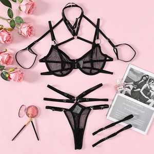 Women's Fashion Breathable Mesh Gauze Broadband Good Quality Shapewear Five-Piece Underwear Set Lingerie Women Fishnet - Product Image 6