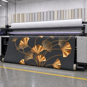 Custom Gold Ginkgo Wall Mural Oil Canvas <strong>Wallpaper</strong> Charcoal <strong>Black</strong> Metallic - Product Image 6
