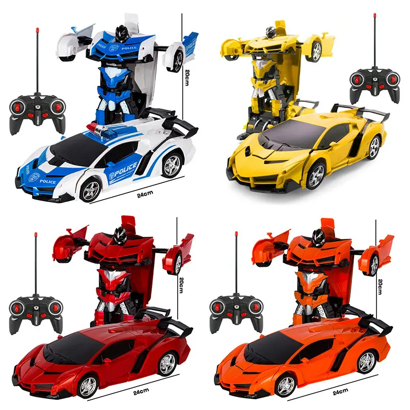 2022 New Electric RC Car Transformation Robots Kids Boys Toys Outdoor Sports Deformation Robots Model Transform Robot Toy Car